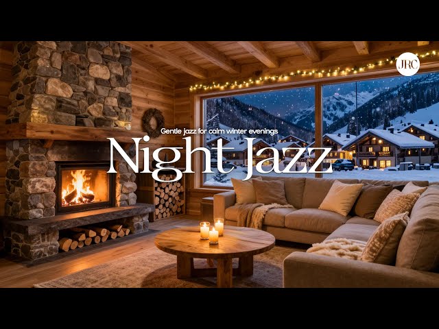 Cozy Winter Cabin Ambience ❄️ Warm Piano Jazz Music & Crackling Fireplace to Relax, Study, Work