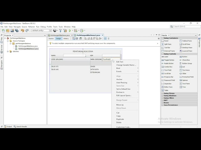 (KELOMPOK 2) Projek Aplikasi Perhitungan Nilai Siswa (Java GUI | Swing | Netbeans 8.1)