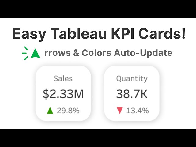 How to Create KPI Cards in Tableau (Responsive Arrows & Color)