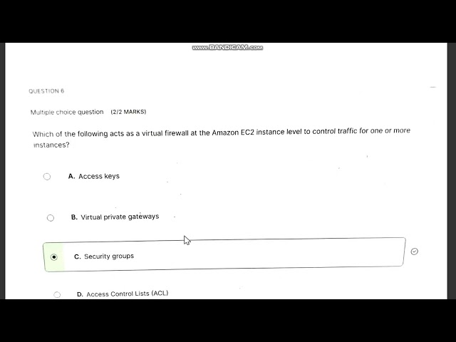 Intershala Cloud computing with AWS module 6 answer
