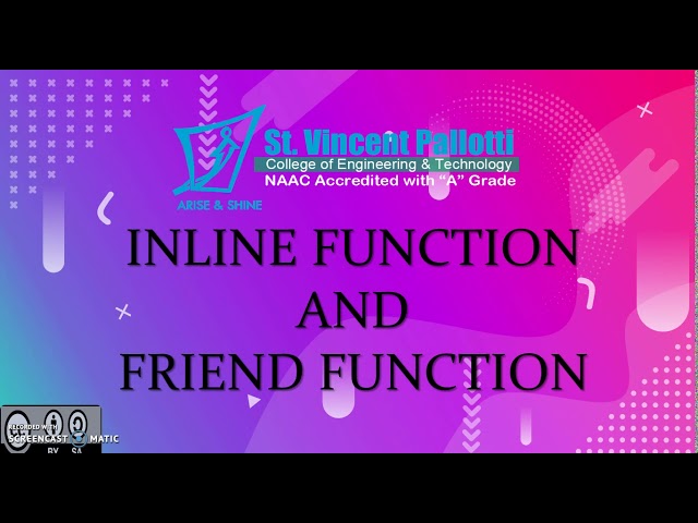 FRIEND FUNCTION AND INLINE FUNCTION IN C++