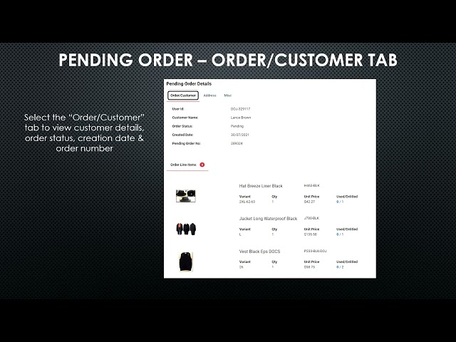 TAMStore Pending Approval Orders Function