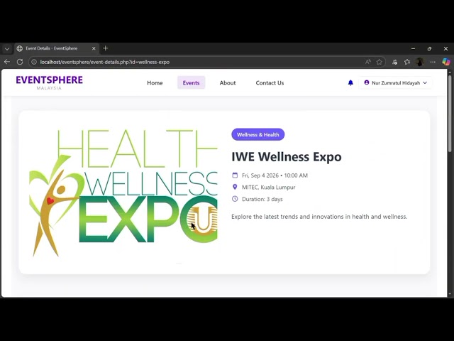 8 January 2026//Semester 6||FYP Project EventSphere (User account){old ver}