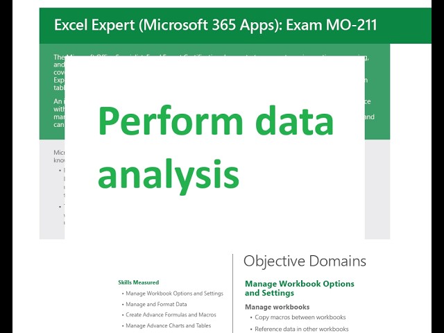Perform Data Analysis - Create Advanced Formulas and Macros