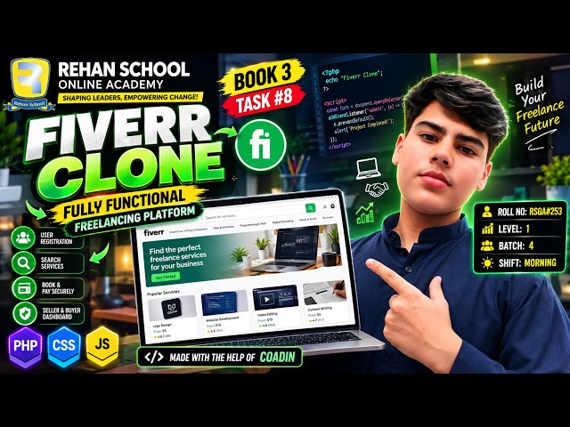 💻 I Built My Own Fiverr Clone | Coding Book 3 – Task #8 | PHP, CSS & JavaScript | RSOA#253