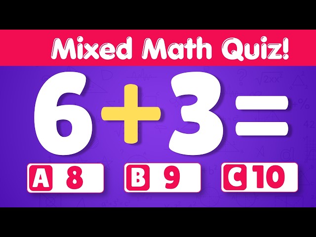 Quick Math Quiz Challenge ⏰ Can You Solve All 30 Questions in Time?