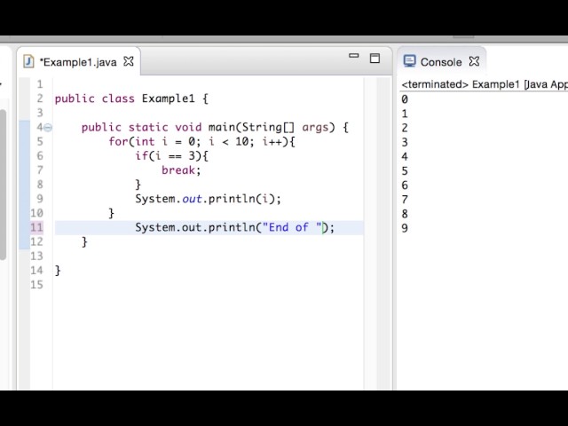 Break and Continue in Java