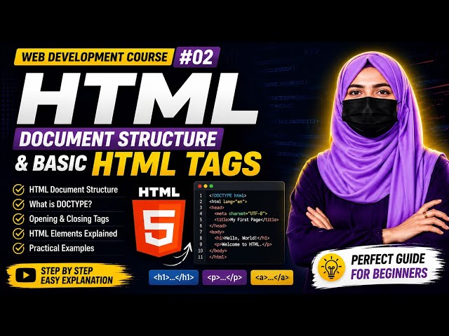 HTML Document Structure & Basic HTML Tags | HTML Tutorial for Beginners | Web Development #02
