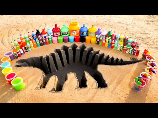 How to make Ankylosaurus Dinosaur with Cement, Mirinda, Fanta, Coca Cola, Mentos and Popular Sodas