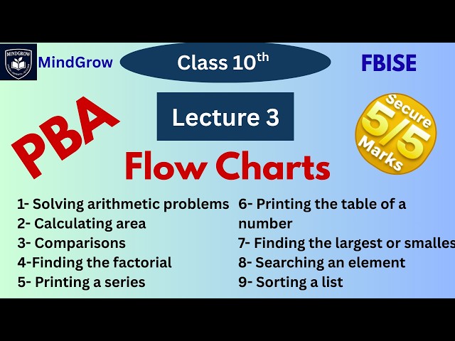 Flow Chart | Computer Practical PBA FBISE | NBF Practical Preparation | Class 9th & 10th Computer