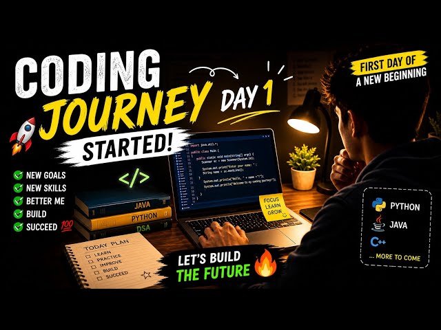 Coding Journey Day 1 🚀 | My First Day Learning Java | From Beginner to Best coder 
