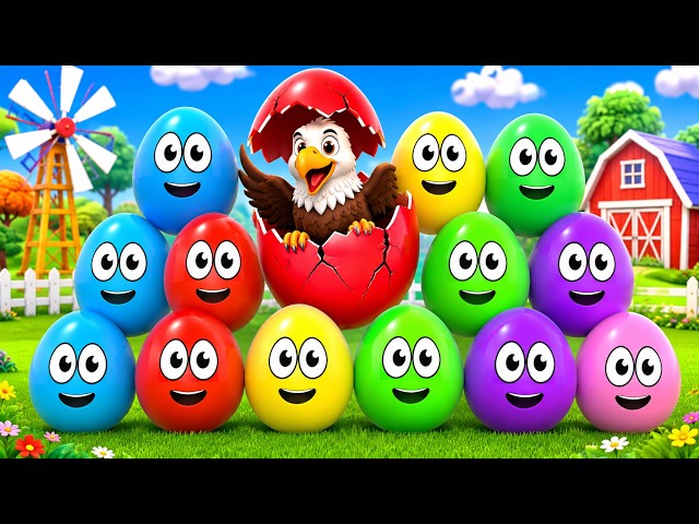 Learn Colors & Numbers With Colorful Eggs 🔢 | 🐣 Colorful Eggs Adventure | Kids Nursery Rhymes