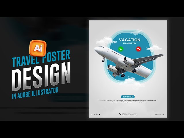 Modern Travel Poster Design in Adobe Illustrator | Illustrator Tutorial | Creative Travel Poster