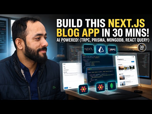 Build a Full Stack AI Blog App in 30 Min | Next js, tRPC, TanStack Query, Prisma & MongoDB