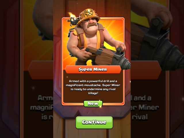 Finally Super Miner Claim Card!😱 #coc #gaming #attack #views #viral