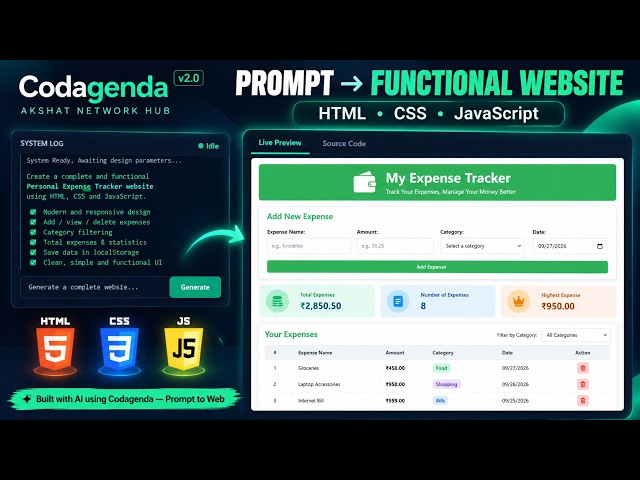 Building a Expense Tracker using Codagenda AI and a proper prompt