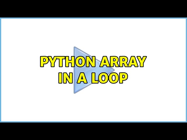 Python array in a loop