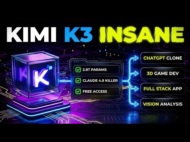 Kimi K3 AI Launched! 🚀 Built ChatGPT Clone in 10 Mins Claude 3.5 Killer? This New AI Model is Insane