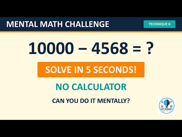 Can You Calculate This in Seconds? | Math Tricks for Fast Subtraction (Technique 6)