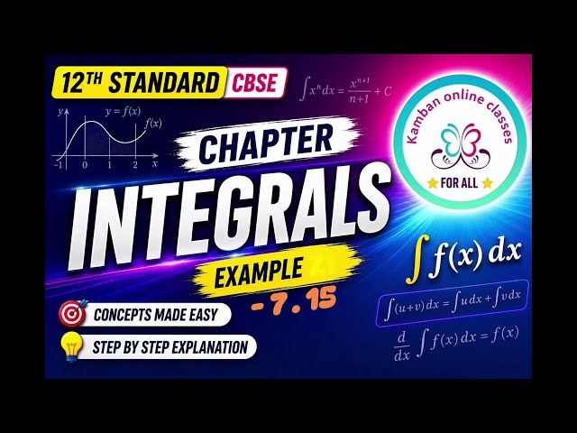 12th Std CBSE Mathematics Example : 7.15 Chapter : 7 Integrals.