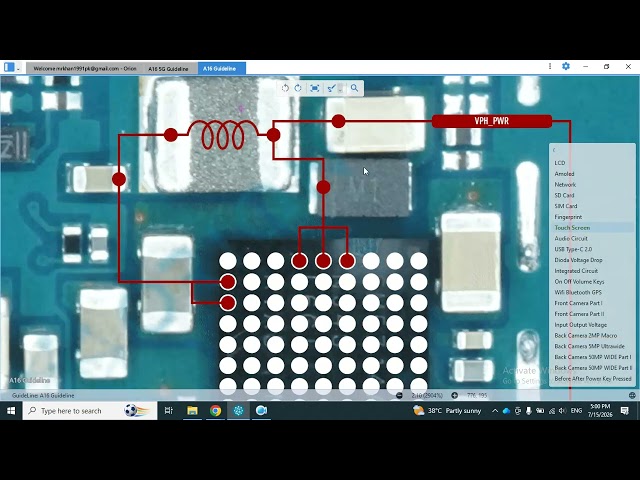 Samsung SM-A165F Touch Screen Circuit | Complete Touch Hardware Solution
