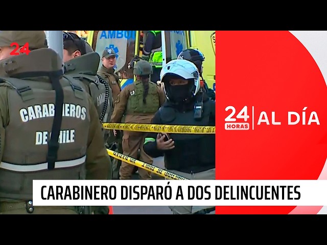 Carabinero balea a dos delincuentes que lo asaltaron en plena Alameda de Santiago | 24 Horas