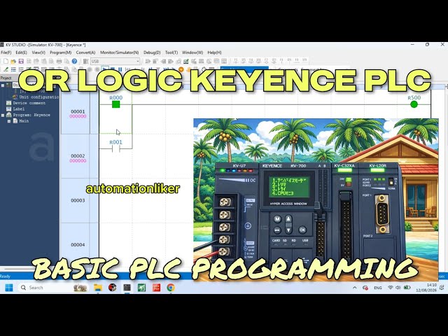 KV Studio : OR Logic Keyence PLC Tutorial For Beginner | Basic PLC Programming