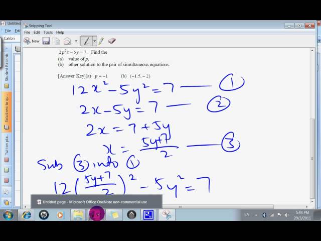 Solving Simultaneous Equations (Substitution Method)