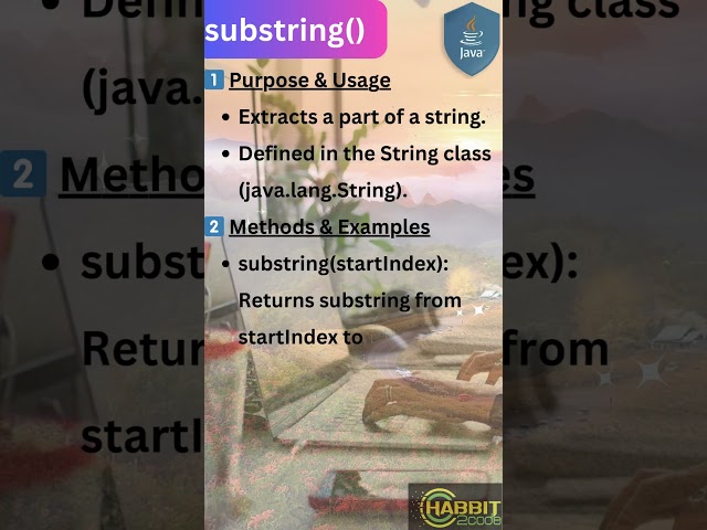 Java | Methods | substring()