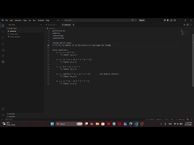 Ultra beginner programming a SUVAT calculator part 2