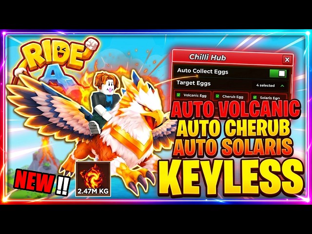 [🌋NEW] Ride A Pet Script - FIND VOLCANIC, CHERUB, SOLARIS (NO KEY!!)