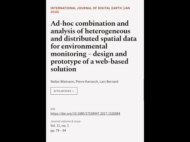 Ad-hoc combination and analysis of heterogeneous and distributed spatial data for env... | RTCL.TV