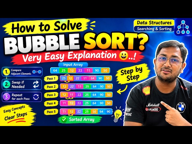 How to Solve Bubble Sort 🤔 | Easy Explanation Bubble Sort | What is Bubble Sort | Data Structures