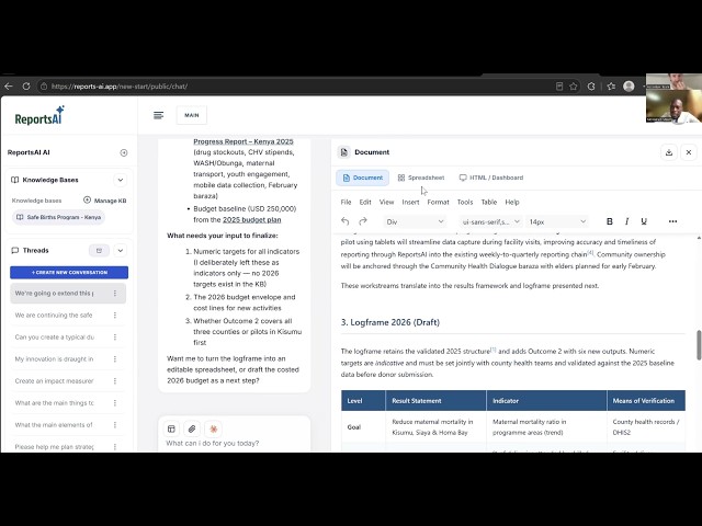 Plan, Organise, Improve and Communicate your Impact in ReportsAI - Highlights