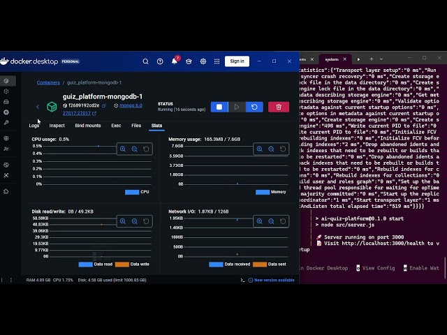 Day 1 - AI Quiz Platform: Node.js Express Health Check + MongoDB Setup  #ai #engineering #quiz