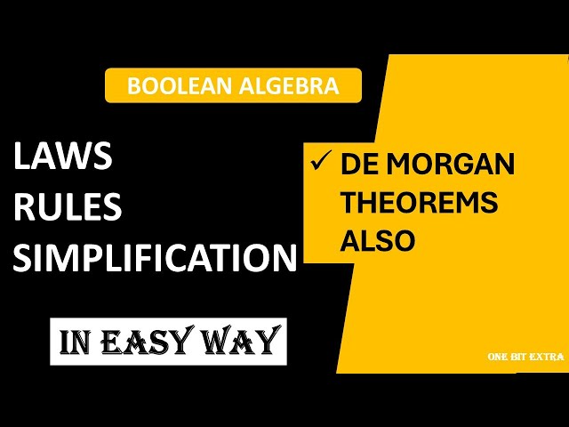Boolean Algebra Full Course: Rules, Laws, De Morgan's, & Simplification | Hindi | BCA