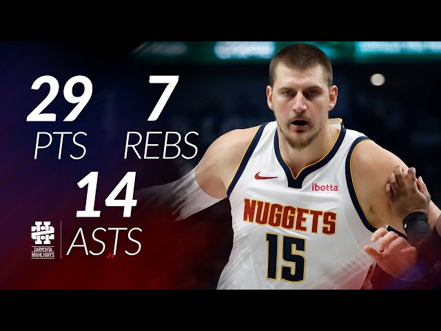 Nikola Jokic 29 pts 7 rebs 14 asts vs Mavericks 25/26 season