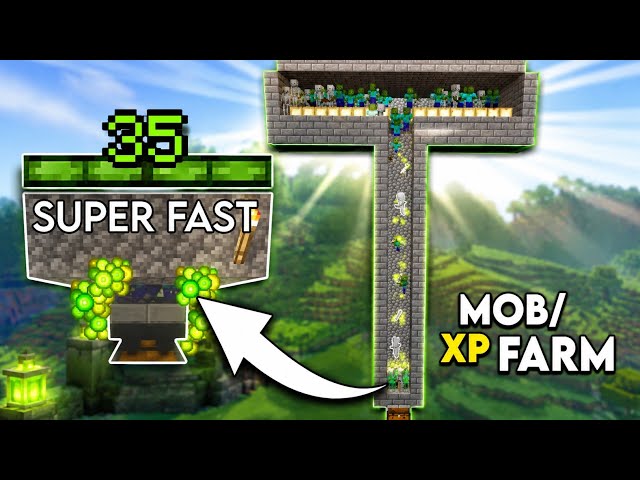 Minecraft PE 1.21: SUPER FAST MOB XP FARM 😱 | Get 35+ XP Levels FAST!