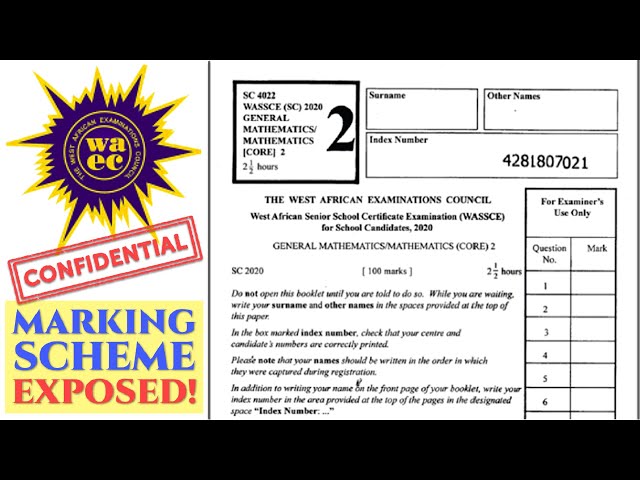 WAEC EXPO 😉 OFFICIAL WASSCE MARKING SCHEME  💯 A MUST WATCH! 👍
