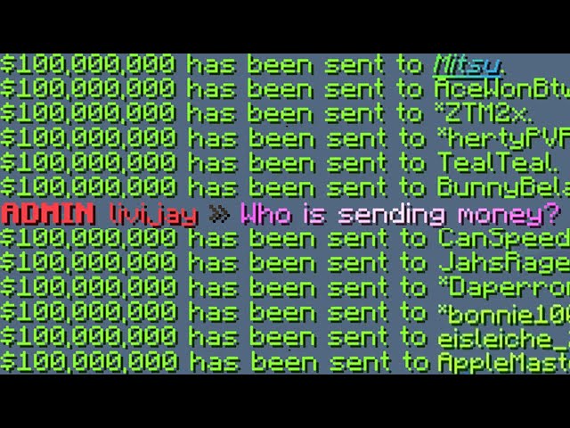 Paying ALL the Players on a Pay-to-win Minecraft Server