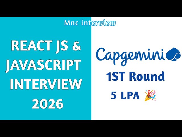 Capgemini React js & javascript interview questions 2026 | freshers interview react js devloper 