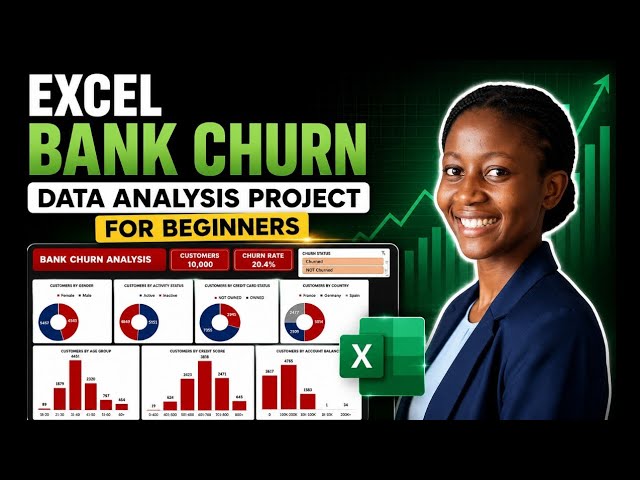 Bank Churn Data Analysis in Excel | End-to-End Dashboard Design Data Analyst Portfolio Project