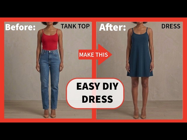 DIY Tank top to a Dress | Sewing tutorial | easy pattern making