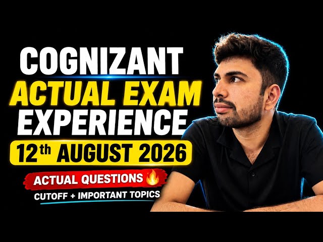 Cognizant Aptitude Assessment 2027 Batch | Cognizant Exam Experience, Aptitude Questions & Cutoff