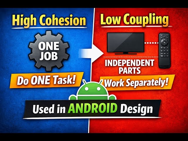 High Cohesion & Low Coupling Explained with Real-Life Examples | Android Design Concept
