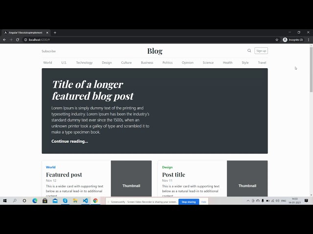 How to make blog with angular 11?