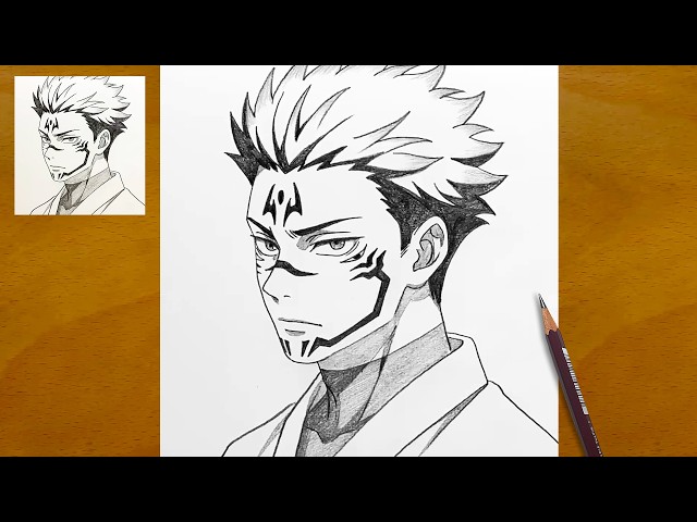 How to Draw Sukuna from Jujutsu Kaisen | Step by Step Anime Drawing