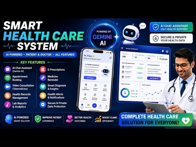 🏥 Smart Health Care System | AI Powered Hospital Management System | Gemini AI Integration