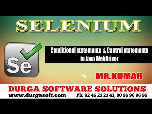 Selenium - Conditional  and Control statements  in java WebDriver