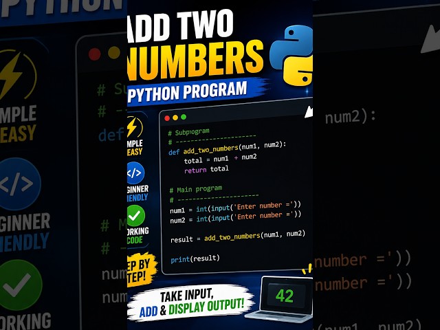 python add two numbers shorts
